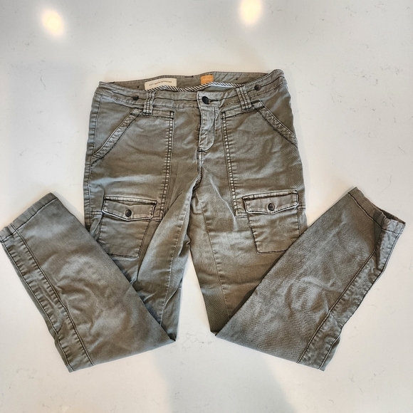 {Anthro} Pilcro & the Letterpress Tiri Olive Cargo Pants Women's Size 4 Petite - Picture 5 of 12
